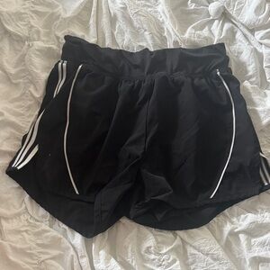Avia Black Women's Athletic Shorts with White Stripes